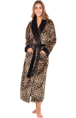 Women's Warm Fleece Winter Robe, Long Soft Plush Bathrobe - Image 18