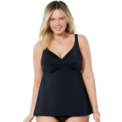 Swimsuits For All Women’s Plus Size Bra Sized Sweetheart Underwire Tankini Top - Image 4