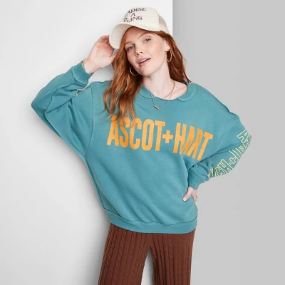 Women's Ascot + Hart Graphic Pullover Sweatshirt - Blue - Image 5