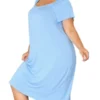 Agnes Orinda Women's Plus Size Knit Sweetheart Neck Short Sleeve Nightgowns