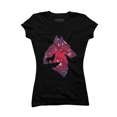 Junior's Design By Humans Funny Christmas Wolf With Snowfall Outfit Adults Baby Kids T-Shi By NekoShop T-Shirt - Image 3