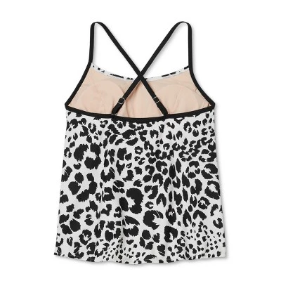 Women's Post Mastectomy Scoop Neck Tankini Top - Kona Solâ„¢ Leopard Print