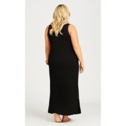 Women's Plus Size Cold Days Maxi Sleep Dress - Black | AVENUE