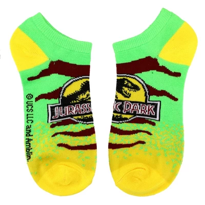 Jurassic Park Classic Logo Mixed Art Women's 5-Pack Ankle Socks - Image 3