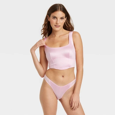 Women's Satin Corset - Colsie⢠Pink - Image 3