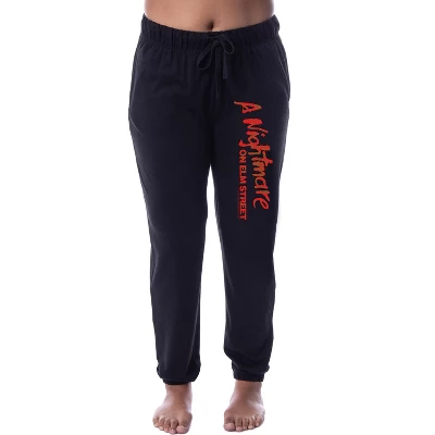 A Nightmare On Elm Street Womens' Movie Film Jogger Sleep Pajama Pants Black - Image 3