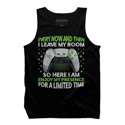 Design By Humans Funny Video Games Every Now And Then I Leave My Room By Tank Top - Image 2