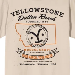 Yellowstone Your Rach Your Rules Montana Logo Crew Neck Short Sleeve Women's Natural T-shirt