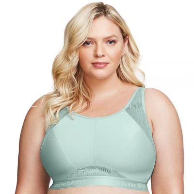 Glamorise Womens No-Sweat Mesh Sports Wirefree Bra 1068 Jade - Image 5