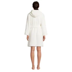 Lands' End Women's High Pile Fleece Hooded Robe