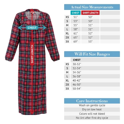 Women's Cotton Flannel Nightgown, Long Soft Sleep Dress - Image 3