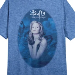 Buffy The Vampire Slayer Buffy Crew Neck Short Sleeve Blue Heather Women's Night Shirt