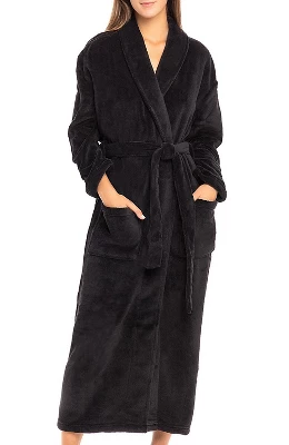 Women's Warm Fleece Winter Robe, Long Soft Plush Bathrobe - Image 11