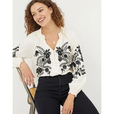 FatFace Womens Lyndy Textured Animal Blouse - Image 4