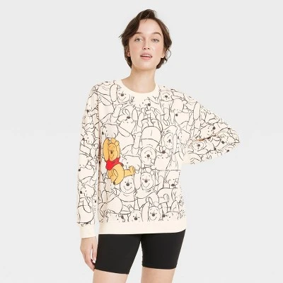 Women's Winnie The Pooh AOP Cozy Graphic Sweatshirt - Tan - Image 3