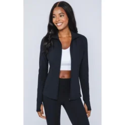 Yogalcious Womens Polarlux Fleece Lined Full Zip Perfomance Jacket