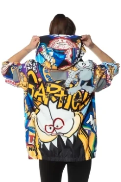 Members Only - Women's Garfield Windbreaker Oversized Jacket - Multi