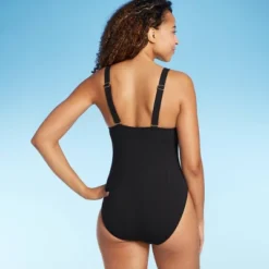 Women's Ribbed Triangle One Piece Swimsuit - Shade & Shore™