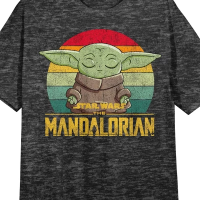 The Mandalorian Grogu With Book Crew Neck Short Sleeve Charcoal Heather Women's Night Shirt