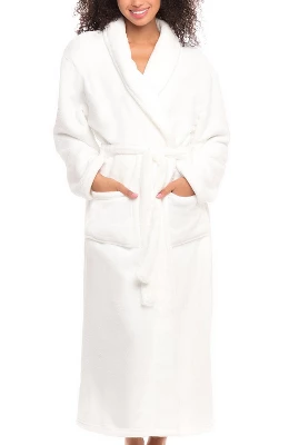 Women's Warm Fleece Winter Robe, Long Soft Plush Bathrobe - Image 19