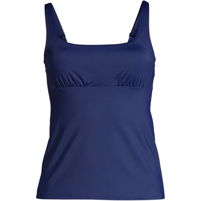 Lands' End Women's Mastectomy Chlorine Resistant Square Neck Tankini Top Swimsuit Adjustable Straps - Image 4