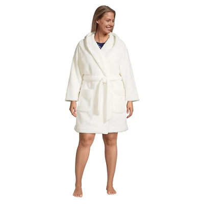 Lands' End Women's High Pile Fleece Hooded Robe - Image 3