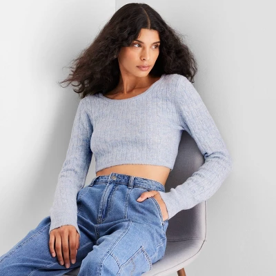Women's Cropped Scoop Neck Sweater - Future Collective™ With Reese Blutstein - Image 2