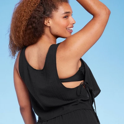 Women's Side-Tie Cover Up Cropped Tank Top - Wild Fable⢠- Image 3