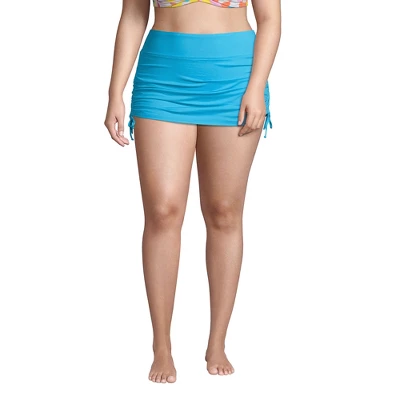 Lands' End Women's Plus Size Chlorine Resistant Tummy Control Adjustable Swim Skirt Swim Bottoms - Image 2