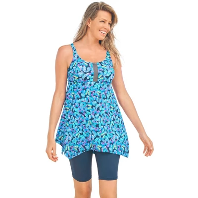 Swim 365 Women’s Plus Size Longer-Length Tankini Top - Image 13