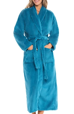 Women's Warm Fleece Winter Robe, Long Soft Plush Bathrobe - Image 10