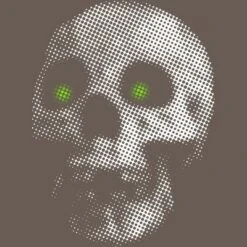 Women's Design By Humans Giant Halloween Skull By Robotface Racerback Tank Top