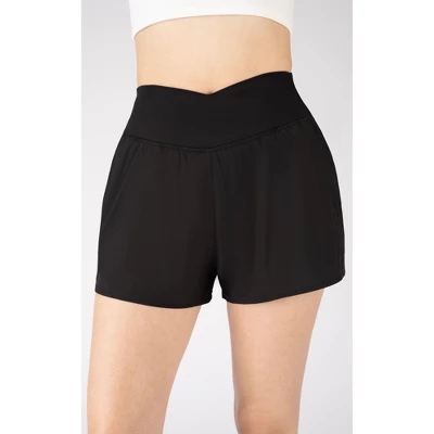 Yogalicious Womens Lightstreme Hybrid Backflip Short With Pockets - Image 2