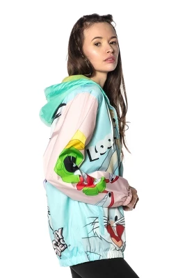 Members Only Women's Looney Tunes Colorblock Windbreaker Jacket - Image 3