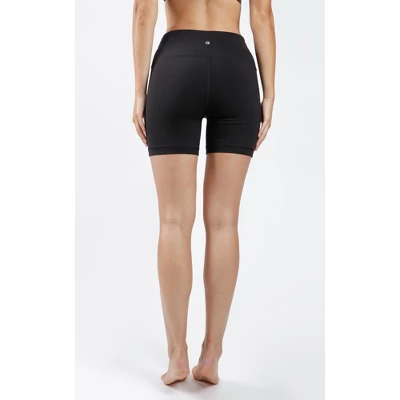 90 Degree By Reflex Womens 2 Pack High Waist Power Flex Yoga Shorts Tummy Control 5" Biker Shorts - Image 2