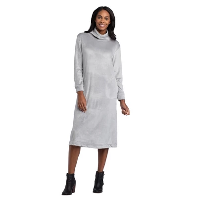 Softies 46" Feather Velour Funnel Neck Lounge Dress - Image 5