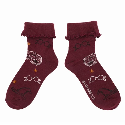 Harry Potter Hogwarts Icons 3-Pair Women's Quarter Crew Socks - Image 2