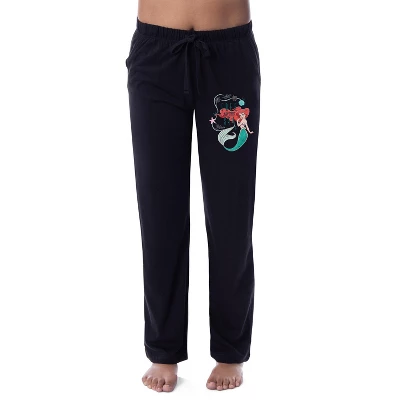 Disney Womens' The Little Mermaid Ariel Princess Movie Sleep Pajama Pants Black - Image 4