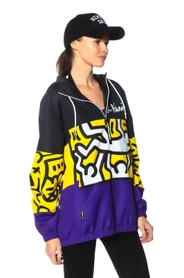 Members Only - Women's Colorblock Windbreaker Oversized Jacket - Purple - Image 2