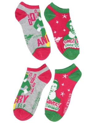 Elf The Movie Buddy The Elf Sayings 5 Pairs No Show Ankle Socks For Women Multicoloured - Image 3
