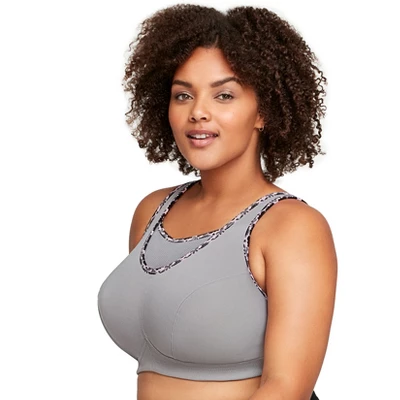 Glamorise Womens No-Bounce Camisole Sports Wirefree Bra 1066 Soft Gray - Image 2