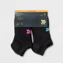 Women's Lightweight 10+1 Bonus Pack No Show Athletic Socks - All In Motion™ 4-10
