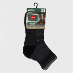 Hanes Explorer Downtown Streets 4pk Mid Crew Socks - Blue Striped 5-9