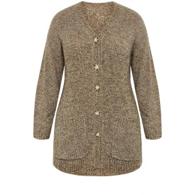 Women's Plus Size Amber Boucle Cardigan - Beige | AVENUE - Image 4