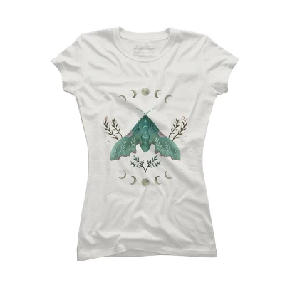 Junior's Design By Humans Luna And Moth By EpisodicDrawing T-Shirt - Image 11