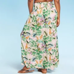 Women's Smocked Waist Double Slit Maxi Skirt Cover Up Dress - Kona Sol™