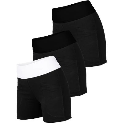 Blis 3 Pack Shorts For Women Foldover Biker Shorts For Women High Waisted Workout Yoga Shorts Booty Shorts For Women - Image 5