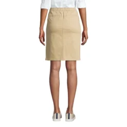 Lands' End Women's Mid Rise Elastic Waist Pull On Knockabout Chino Skort