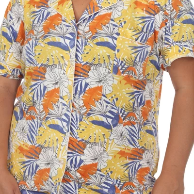 Plus Size Tropical Print Pajama Set - Image 4