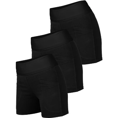 Blis 3 Pack Shorts For Women Foldover Biker Shorts For Women High Waisted Workout Yoga Shorts Booty Shorts For Women - Image 4